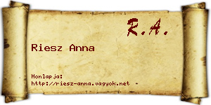 Riesz Anna névjegykártya